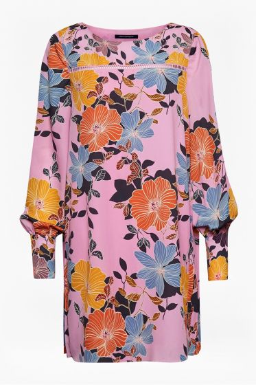 French Connection Shikoku Crepe Light Flower Tunic Dress 