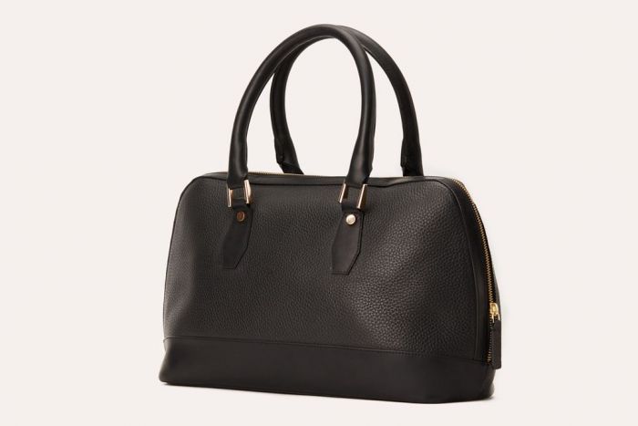 Kiko Black Pebble Leather Satchel Bag