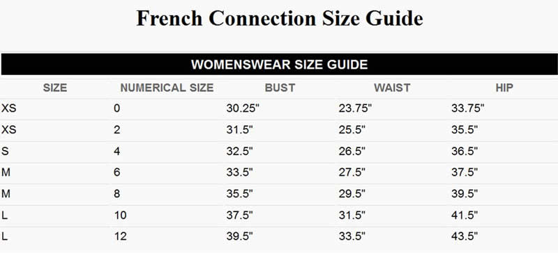 Share more than 79 french connection jacket size chart - in.thdonghoadian